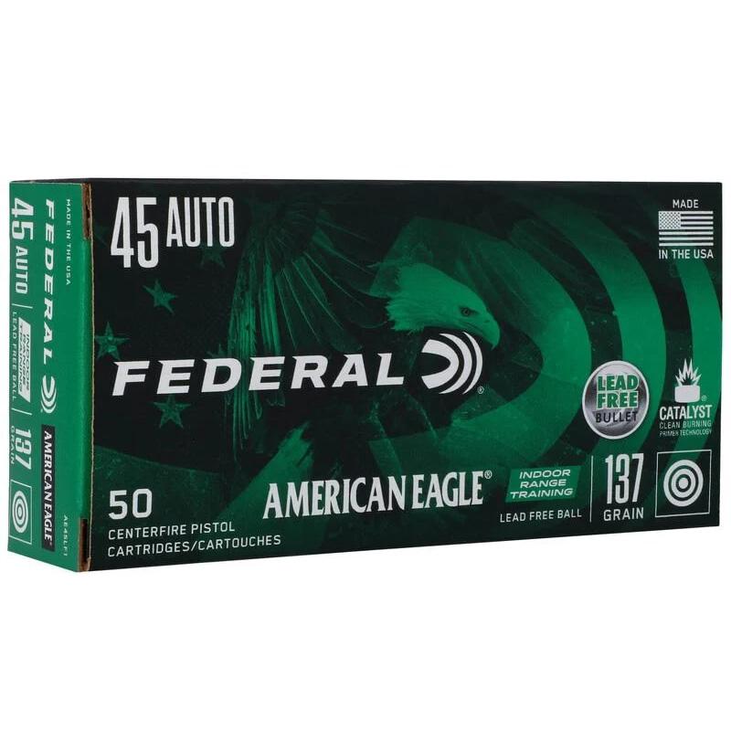 Federal AE45LF1 American Eagle 45ACP 140gr Lead Free 50 Rounds Box