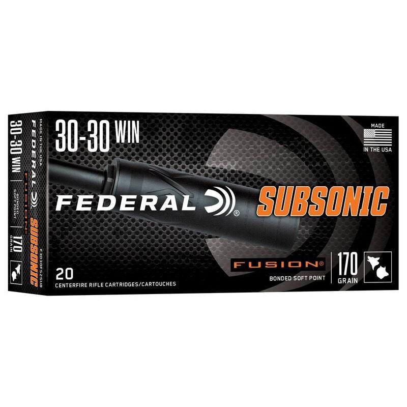 30-30 WIN 170GR FUSION SUBSONIC 20 ROUNDS