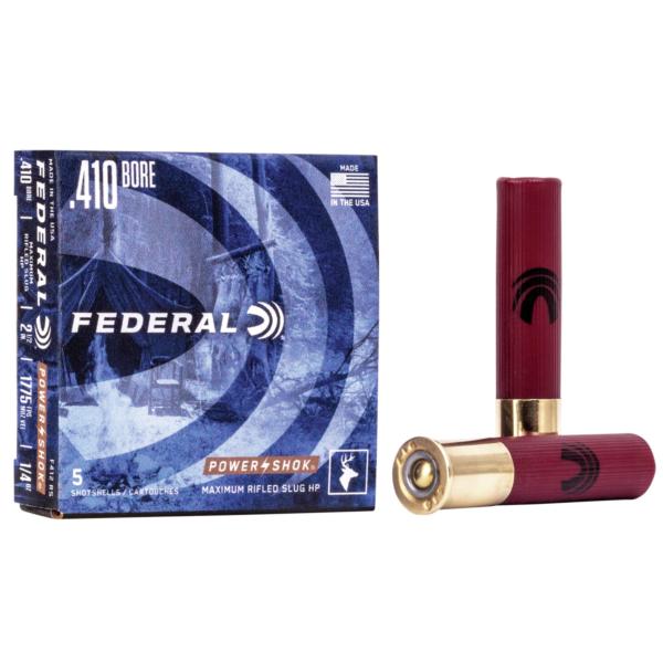 Federal Power-Shok Rifled Slug Shotshells .410ga 2 1/2" 1/4 oz Slug 1775 fps 5/ct