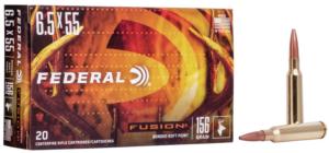 Federal Fusion Rifle Ammuniton 6.5x55 Swedish Mauser 156gr SP 2500 fps 20/ct