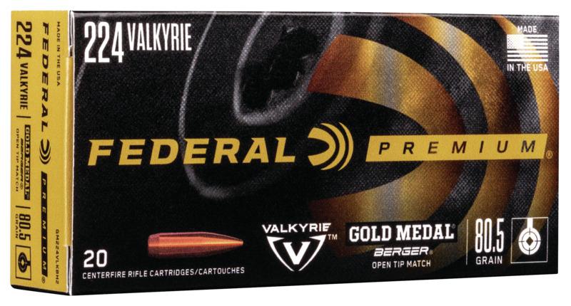 Federal GM224VLKBH2 Gold Medal Berger .224 Valkyrie 80.5gr OTM 20ct