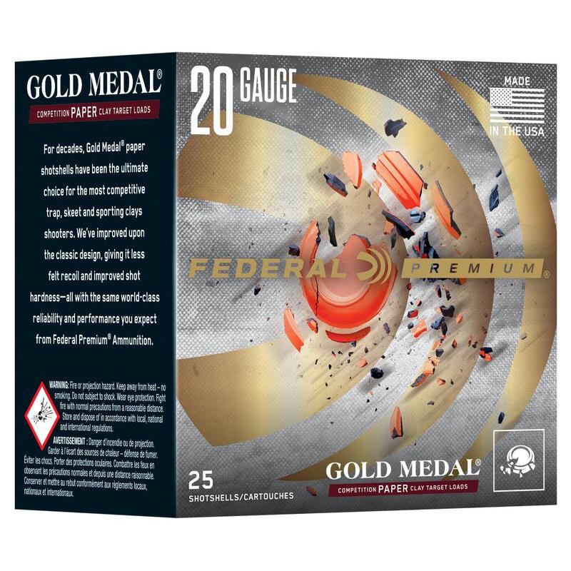 Federal GMT2248 Gold Medal Paper 20GA 2.75" 7/8oz #8 25 Rounds