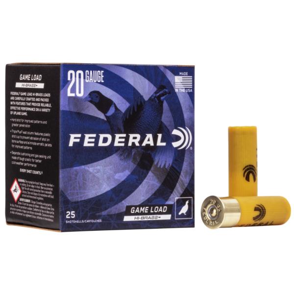 Federal Game-Shok Upland Game Hi Brass Load Shotshells 20 ga 2 3/4" 1 oz 1220 fps #6 25/ct