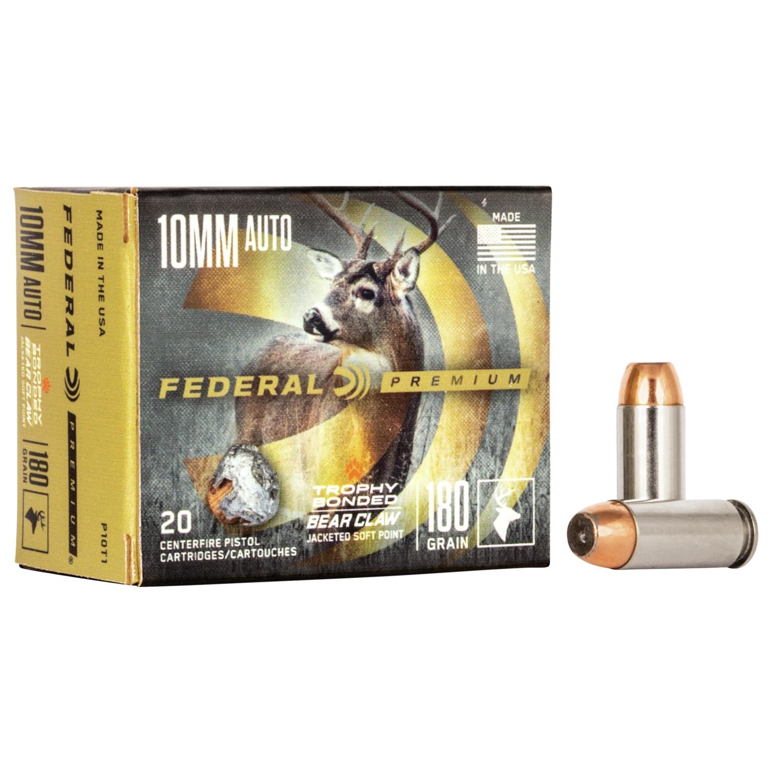 Federal Premium VitalShok Handgun Ammunition 10mm Auto 180 gr JSP 1275