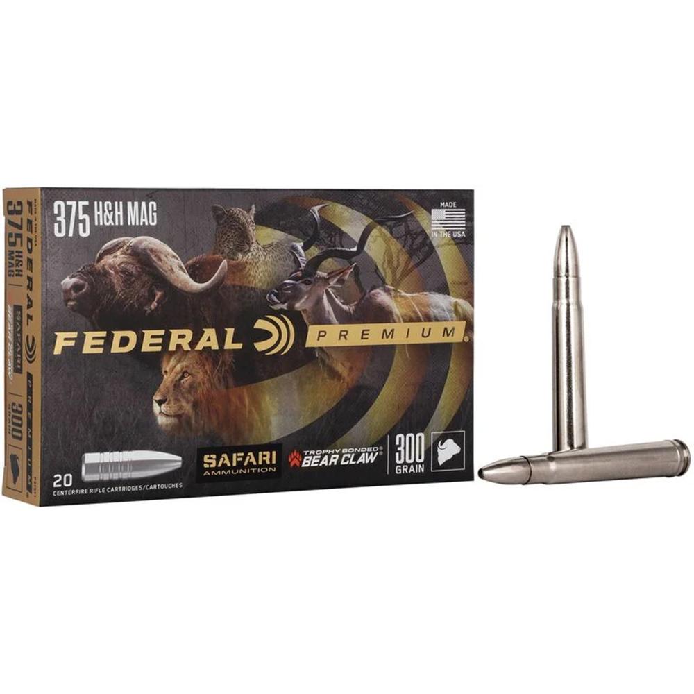Federal Premium Safari Cape-Shok P375T1 375 H&H Mag 300 gr Trophy Bonded Bear Claw (TBBC) Ammo 20 Per Box/ 10 Cs