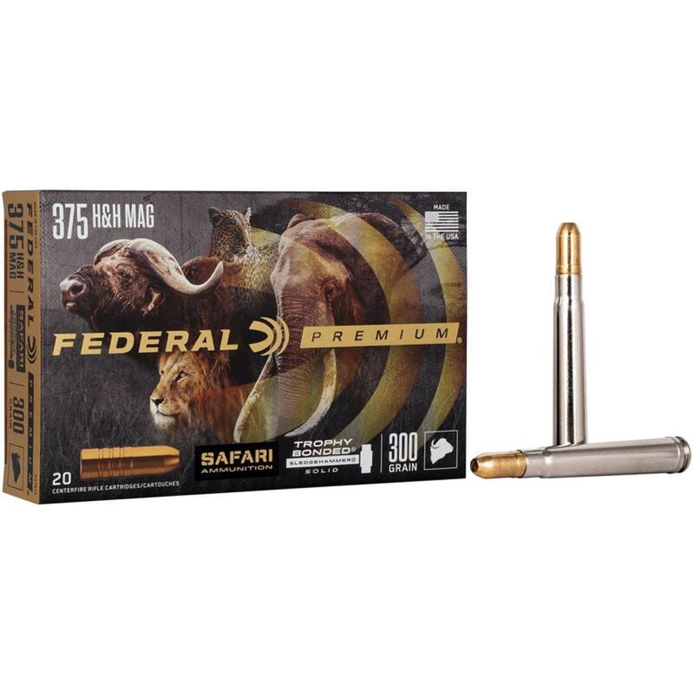 Federal P375T2 Premium Safari Cape-Shok 375 H&H Mag 300 gr Trophy Bonded Sledgehammer Solid (TBSH) 20 Per Box/ 10 Cs - Federal Premium Ammunition - TROPHY BONDED SLEDGEHAMMER SOLID