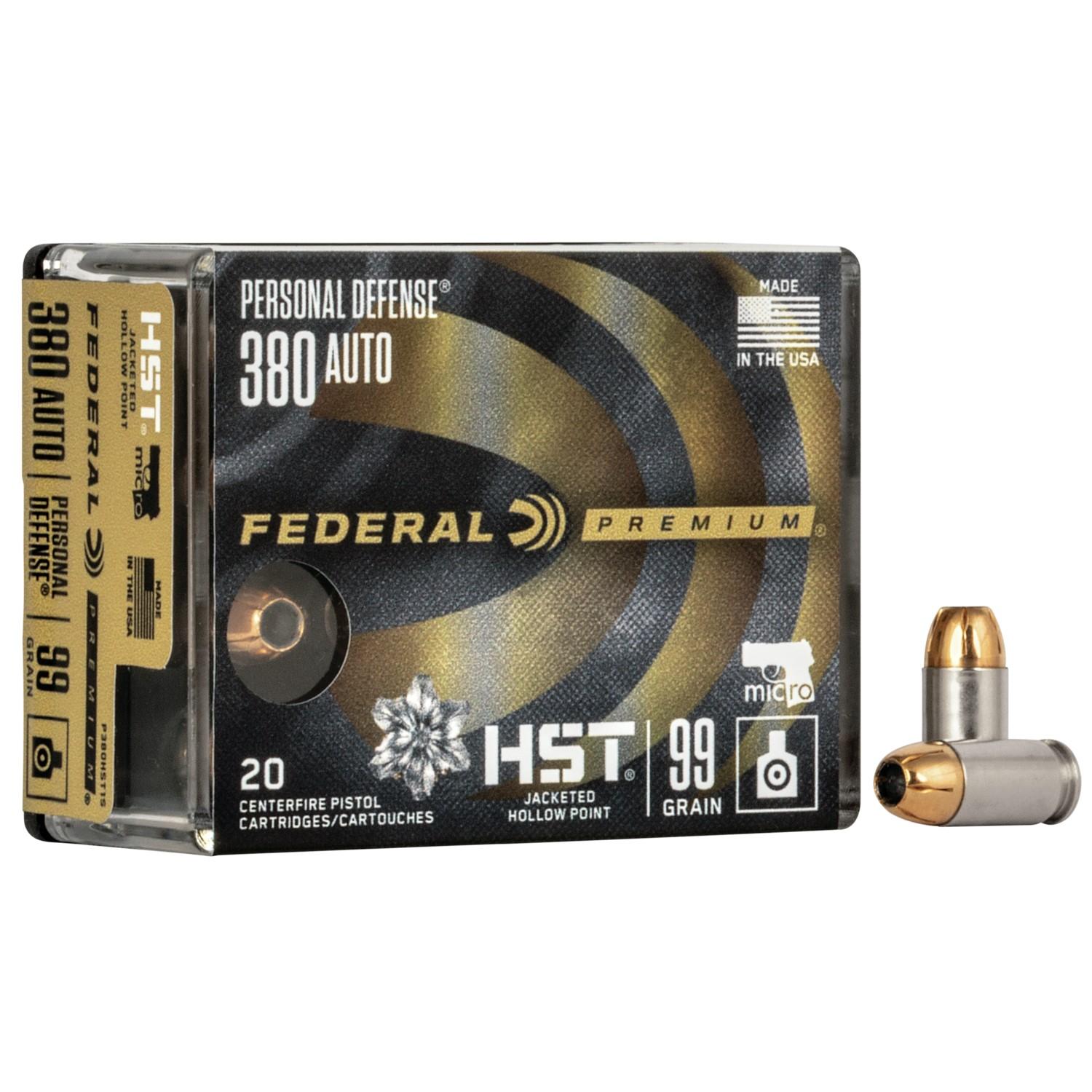 Federal Personal Defense Handgun Ammunition .380 ACP 99 gr HST 20/box-img-1