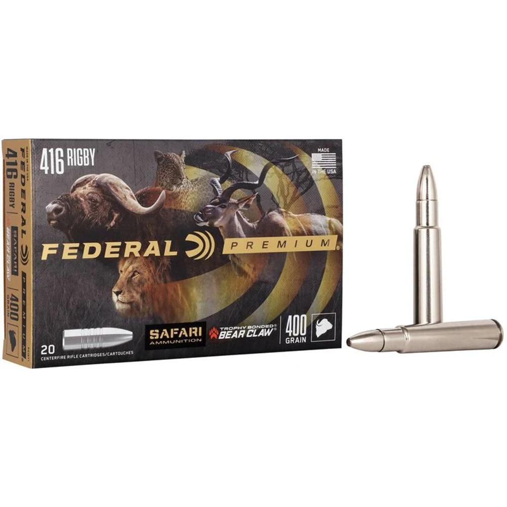 Federal P416T1 CapeShok 416Rigby Trophy Bonded Bear Claw 400GR 20Box/10Case - Federal Premium Ammunition - TROPHY BONDED BEAR CLAW