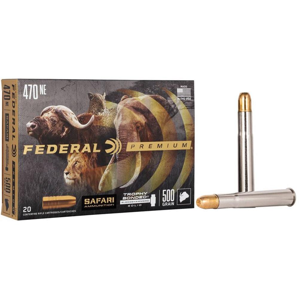 Federal P470T2 470 Nitro Express 500 Grain Trophy Bonded Solid 20 Rounds