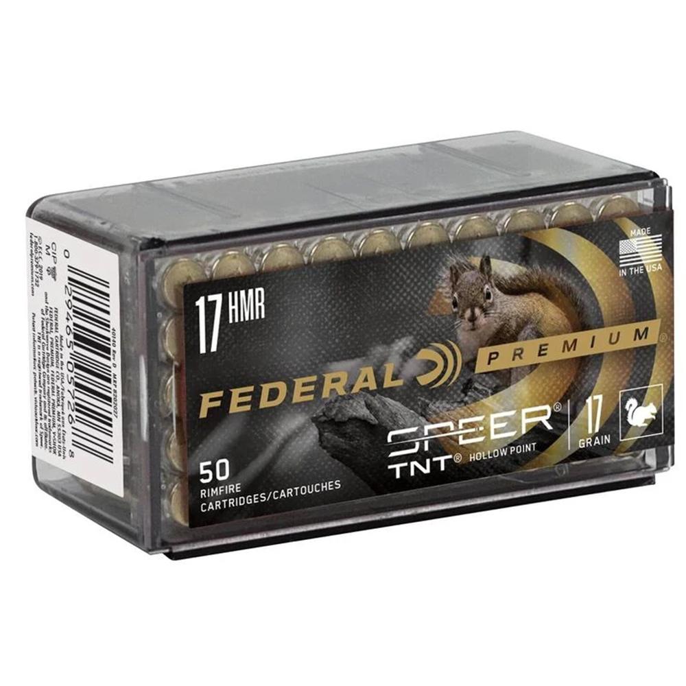 Federal P770 17 HMR 17 Grain Speer TNT JHP 50 Rounds Per Box - Federal Premium Ammunition - SPEER TNT JACKETED HOLLOW POINT
