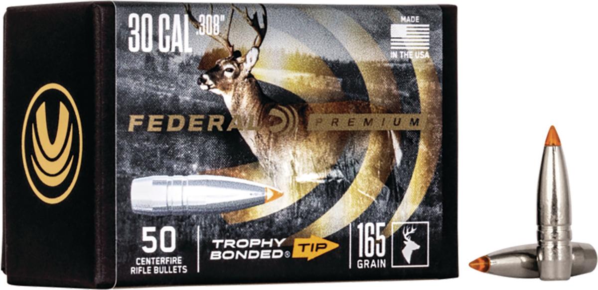 Federal PB308TT165 .308 Cal 165GR Trophy Bonded Tip CB Bullet 50RD