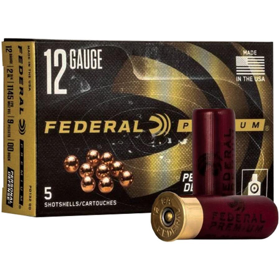 Federal PD132 00 12 Gauge 2.75 in 9 Pellets 00 Buck 5 Rounds per Box - Federal Premium Ammunition - 12 Gauge