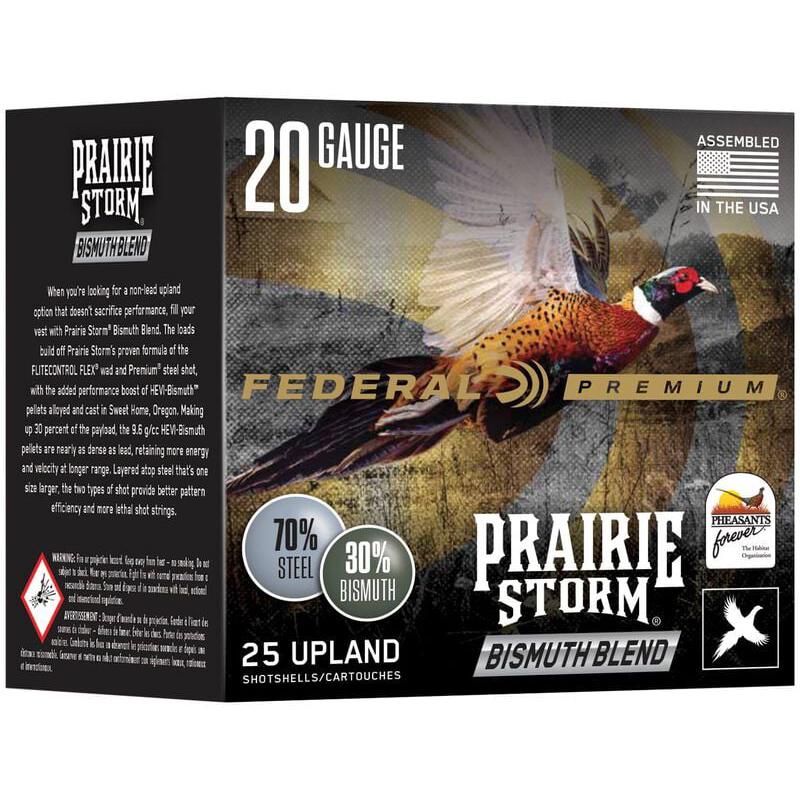 Federal PFBX20734 Prairie Storm 20ga 3" 1oz 1400fps #3&4 25ct Shotshells