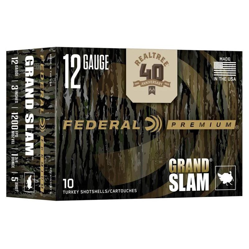 Federal Grand Slam Realtree 40th Anniversary Shotshells 12ga 3 1-3/4oz 1200 fps #5 10/ct