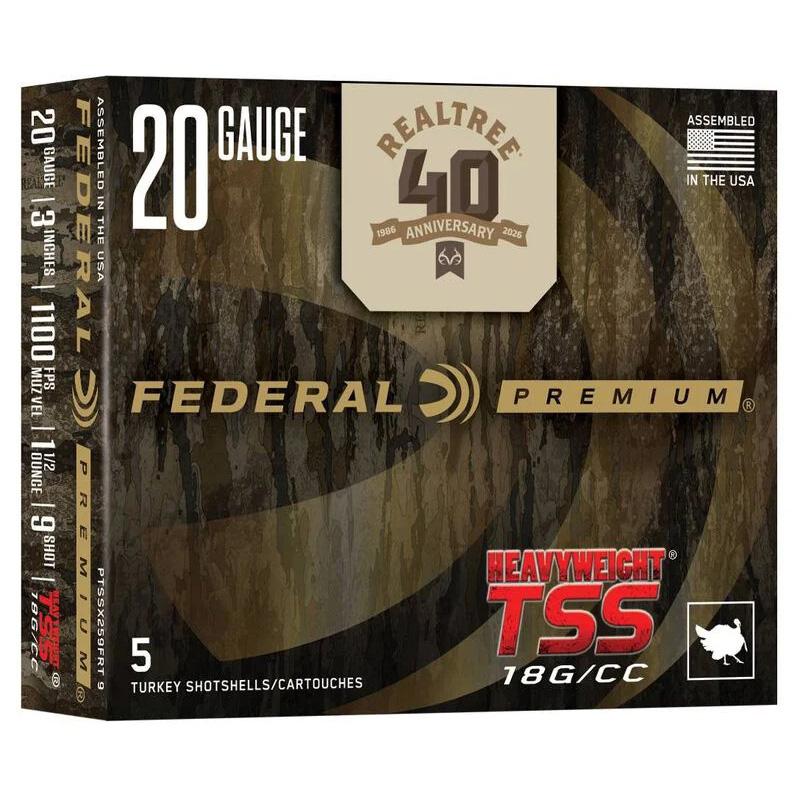 Federal Heavyweight TSS Realtree 40th Anniversary Special Edition Shotshell 20ga 3 1-1/2oz 1100 fps #9 5/ct