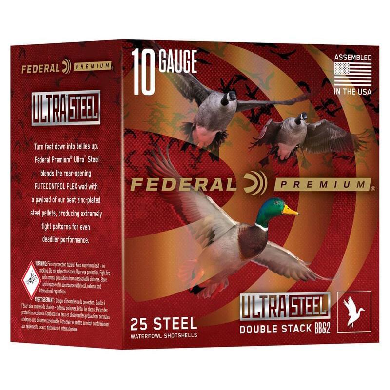 Federal PWUX107BBB1 Ultra Steel 10GA 3.5" 1-5/8oz BBB 25 Rounds