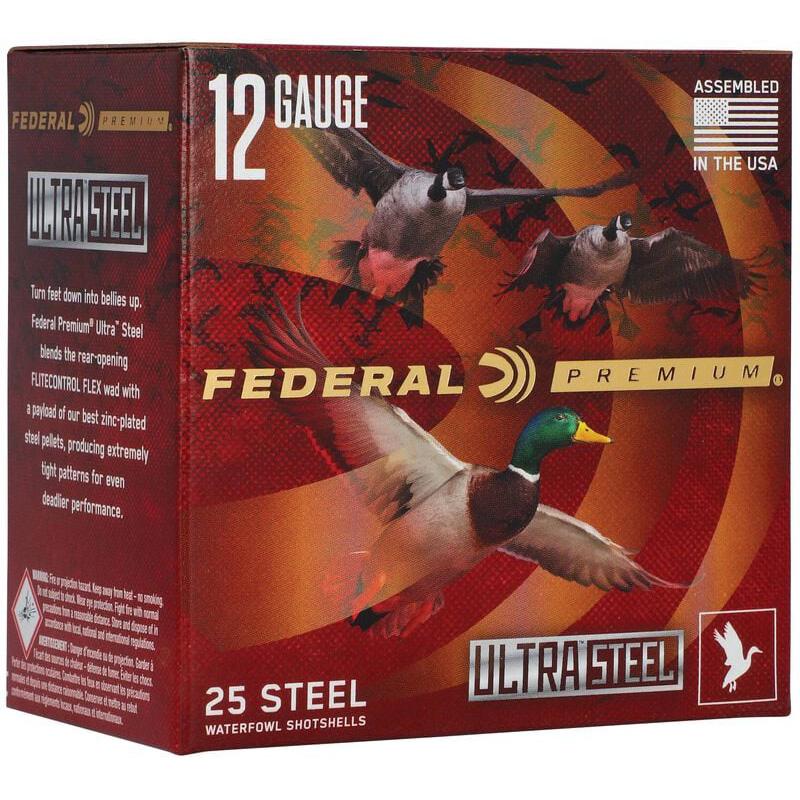 Federal PWUX13424 Ultra Steel 12GA 3.5" 1.5oz 2&4 Shot 25/Box