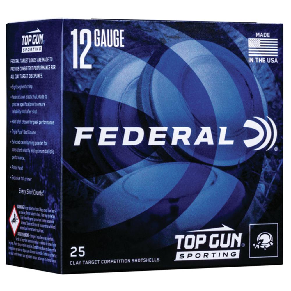 Federal Top Gun Sporting Shotshells 12 ga 2-3/4" 1 oz 1250 fps #7.5 25/ct