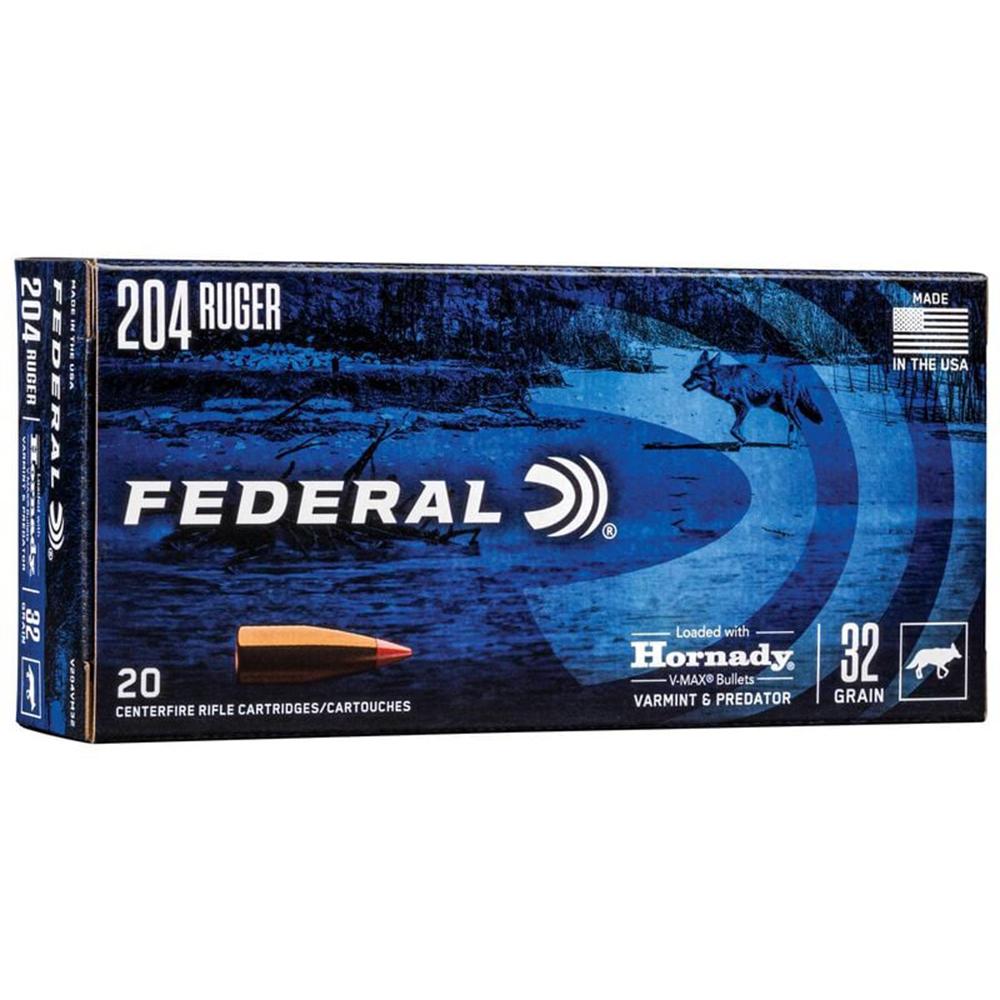 Federal .204 Ruger 32gr V-MAX Brass – 20rd