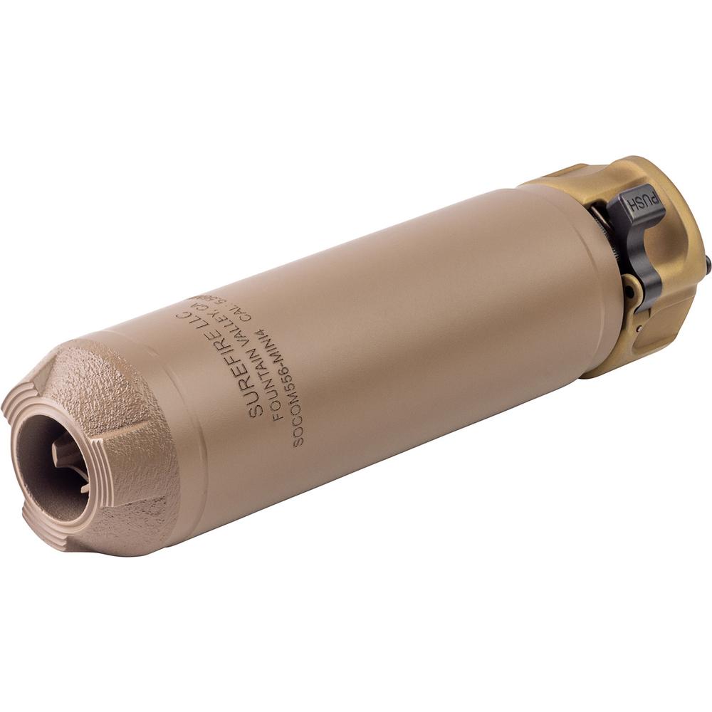Surefire SOCOM Mini4 Suppressor 5.56/.223 1.5" Diameter 5.5" Length Fast Attach FDE