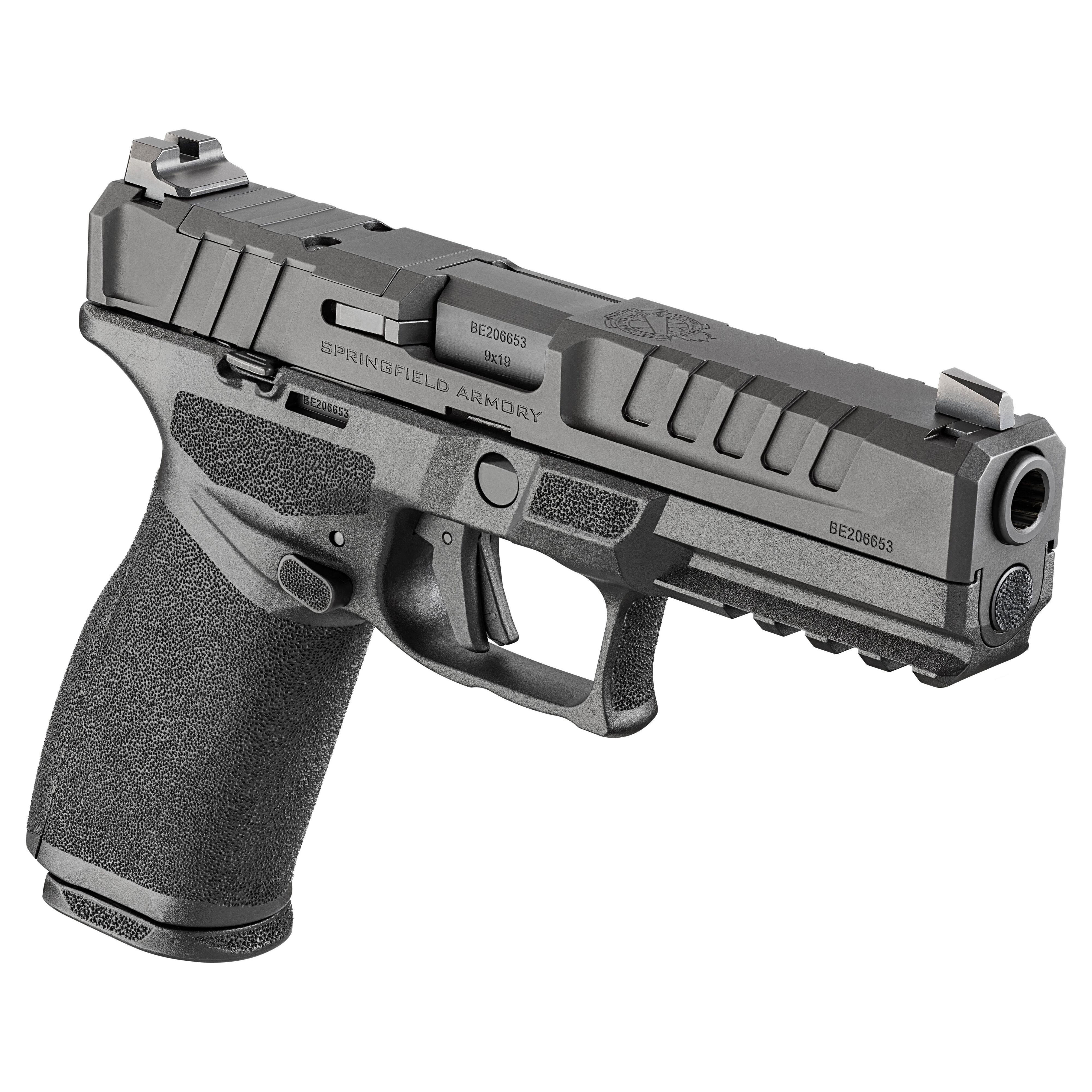 Springfield Echelon 4.0F White-Dot Handgun 9mm Luger 17(1)&20(1) Magazines 4.5" Barrel Black Frame