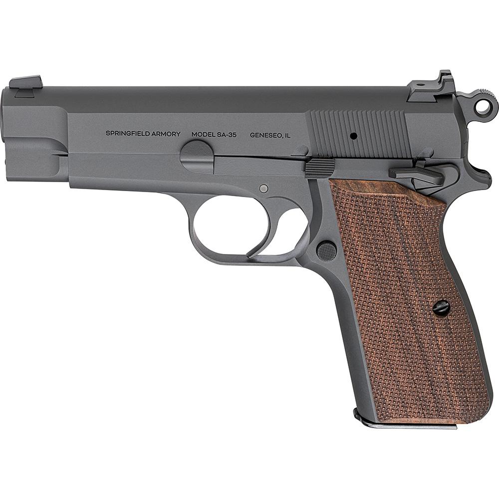 Springfield SA-35 Blued Handgun 9mm Luger 15rd Magazine(1) 4" Barrel Tactical Rack Rear Sights Checkered Walnut Grips