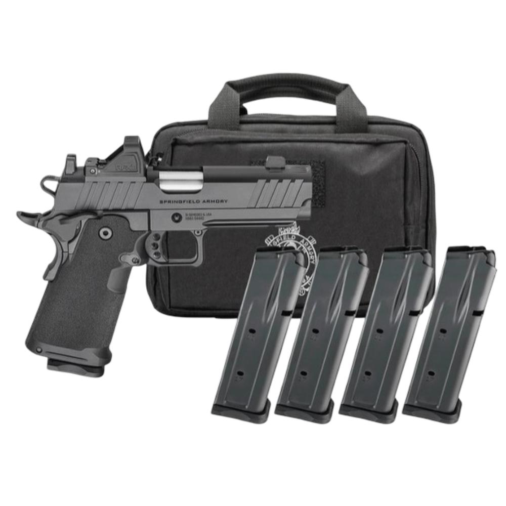 Springfield Armory Gear Pac 1911 DS Prodigy Handgun 9mm Luger 10rd Magazines (4) 4.25" Barrel U-Notch Sights…