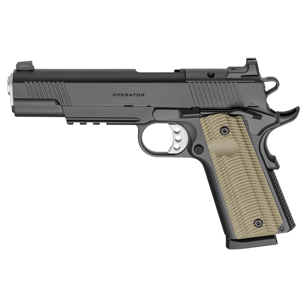 Springfield 1911 Operator AOS Handgun .45 ACP 8rd Magazine(2) 5'' Barrel Black Frame VZ Grips