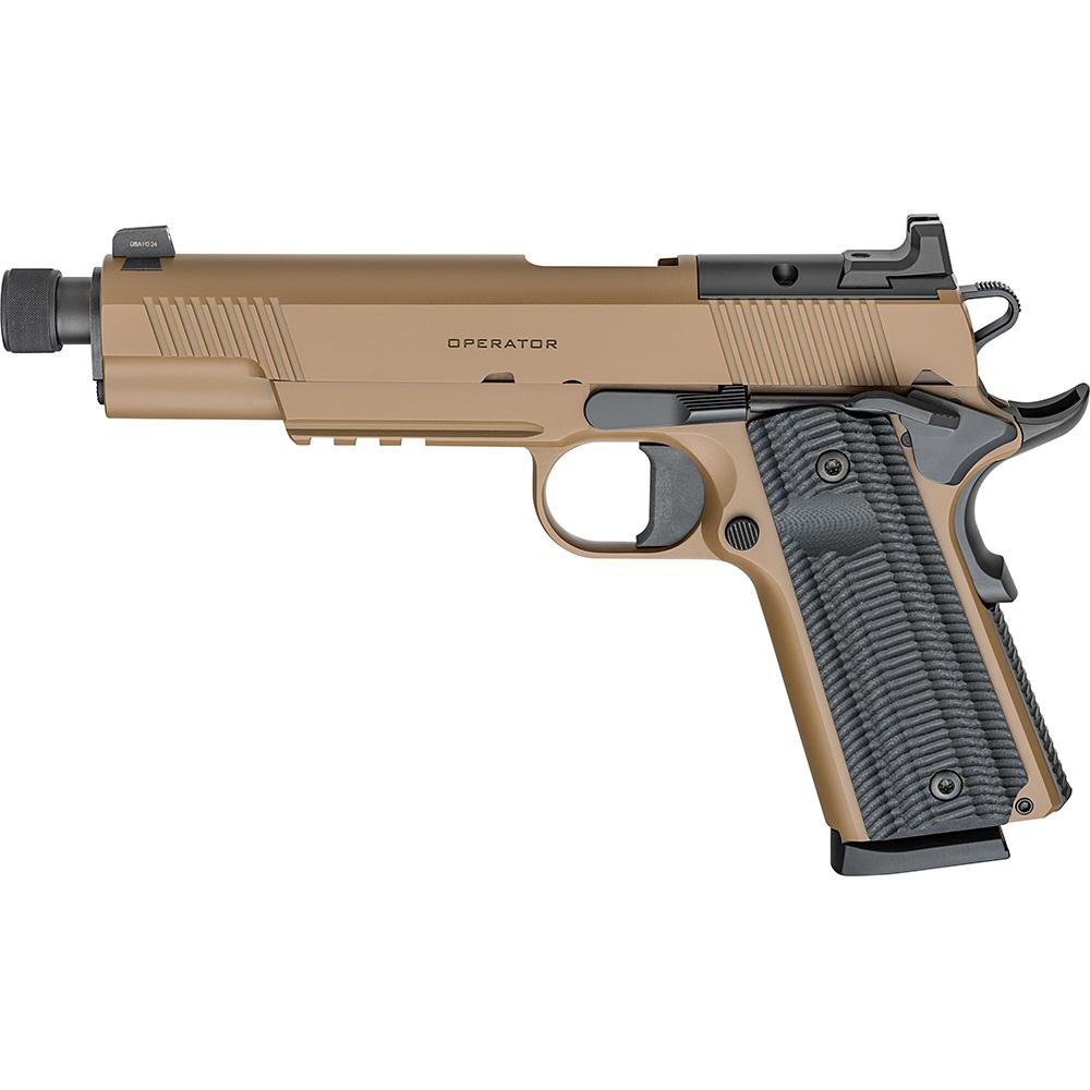 Springfield Armory 1911 Operator AOS Handgun .45 Auto 8rd Magazine(2) 5.75" Threaded Barrel Coyote Cerakote .45 ACP