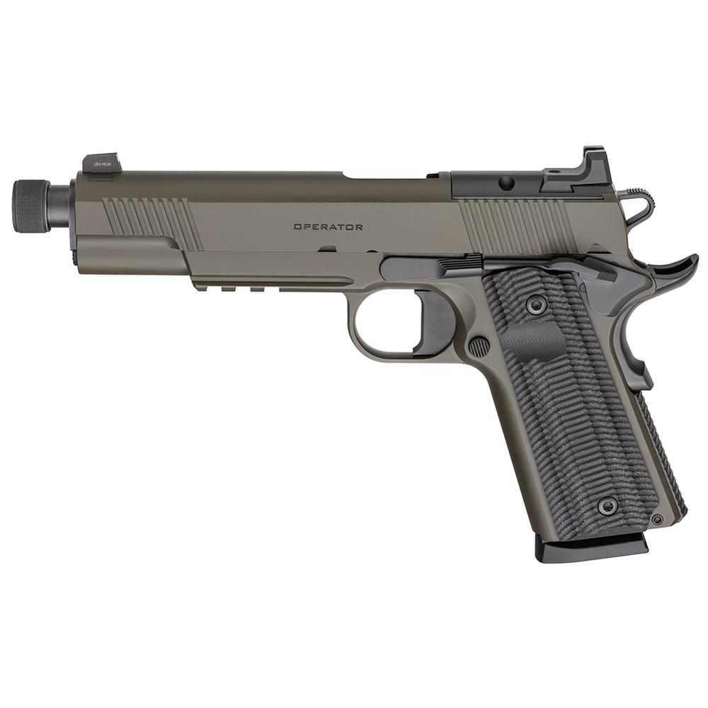 Springfield Armory 1911 Operator AOS Handgun .45 Auto 8rd Magazine(2) 5.75" Threaded Barrel OD Green Cerakote .45 ACP