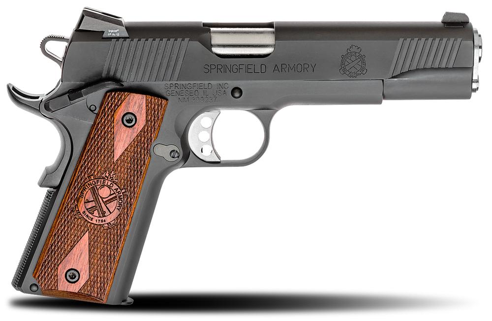 Springfield 1911 Parkerized Handgun .45 Auto 7rd Magazines(2) 5" Barrel Wood Grips CA Compliant .45 ACP