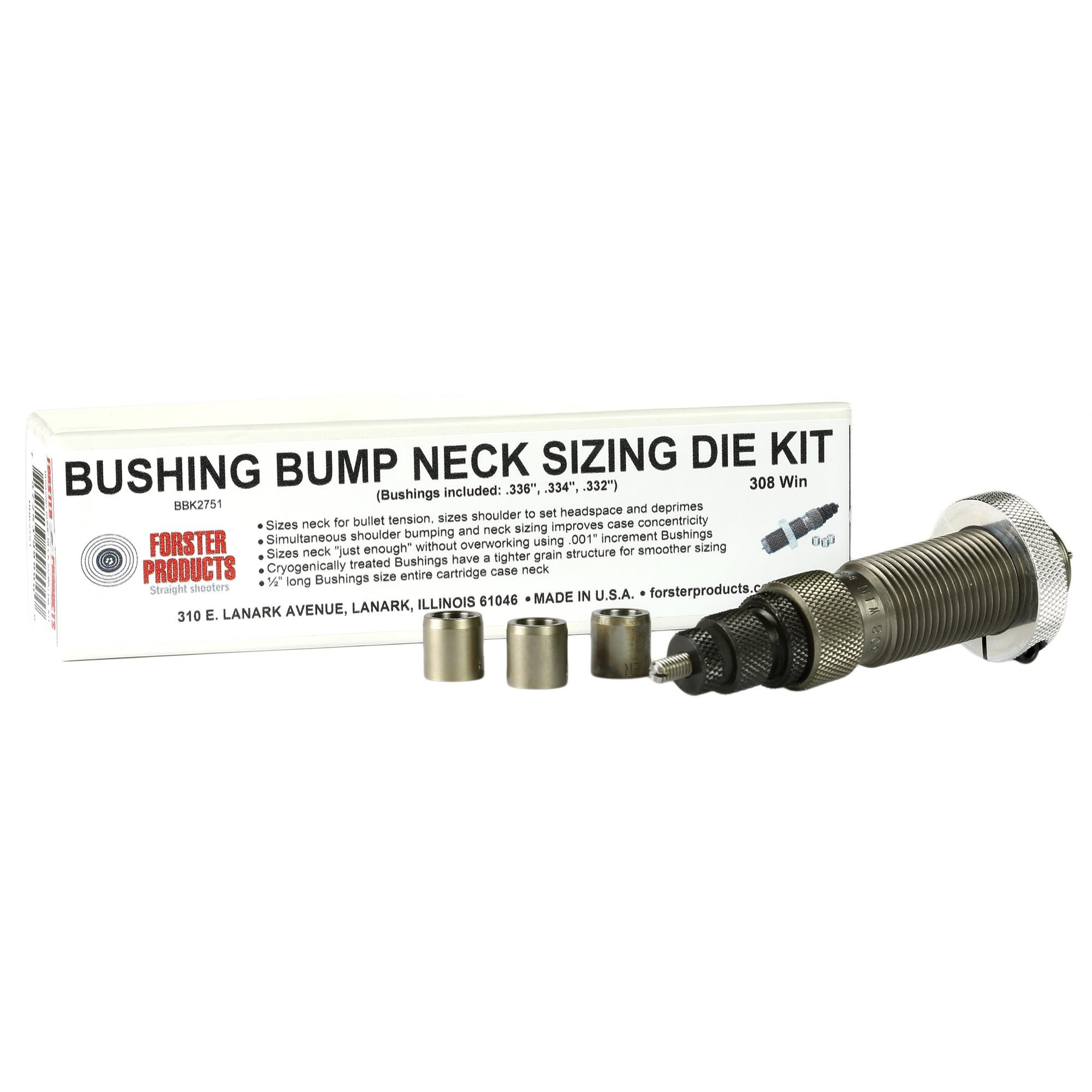 Forster BBK2331 Bushing Bump Kit - 6 Creedmoor Neck Sizing Die with .270, .272, .274 Bushings