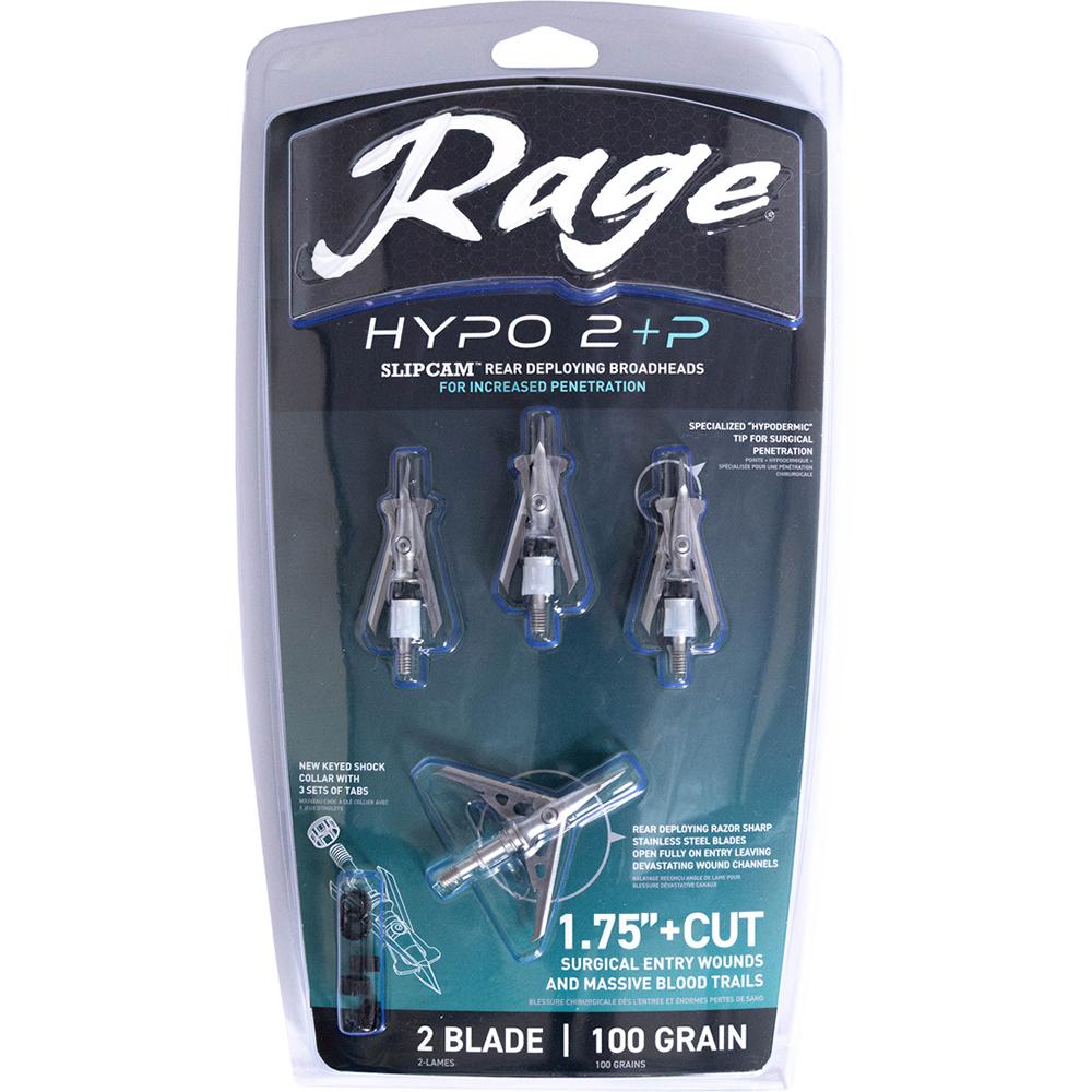 Feradyne Outdoors Rage Hypo 2 +P Broadheads 100 gr 1.75" 4/ct