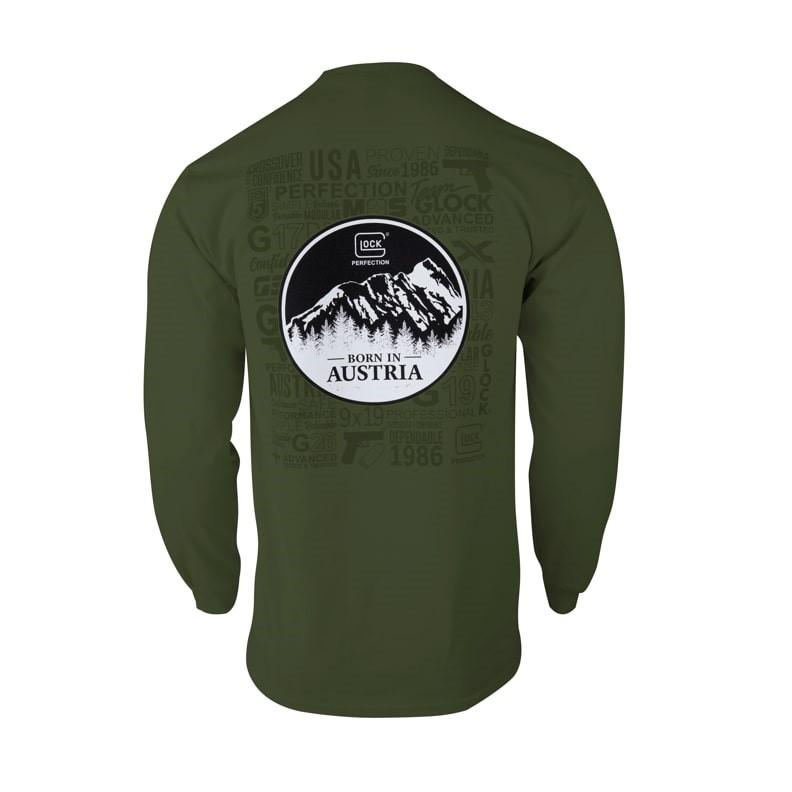 Born in Austria Long Sleeve Shirt Military Green Size M