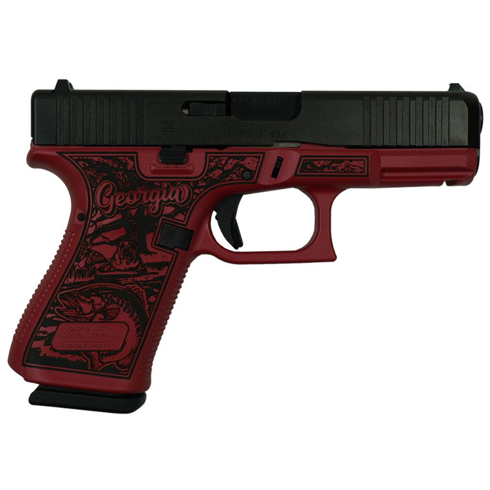 Glock 19 Gen 5 Custom Georgia Red Handgun 9mm Luger 15/rd Magazines (3)-img-0