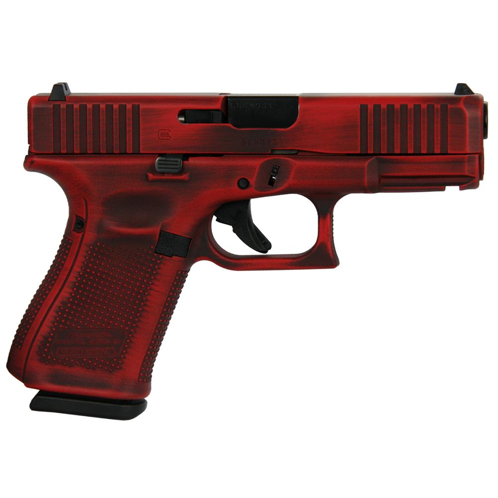 Glock 19 Gen 5 Custom Distressed Red Handgun 9mm Luger 15/rd Magazines (3)-img-0