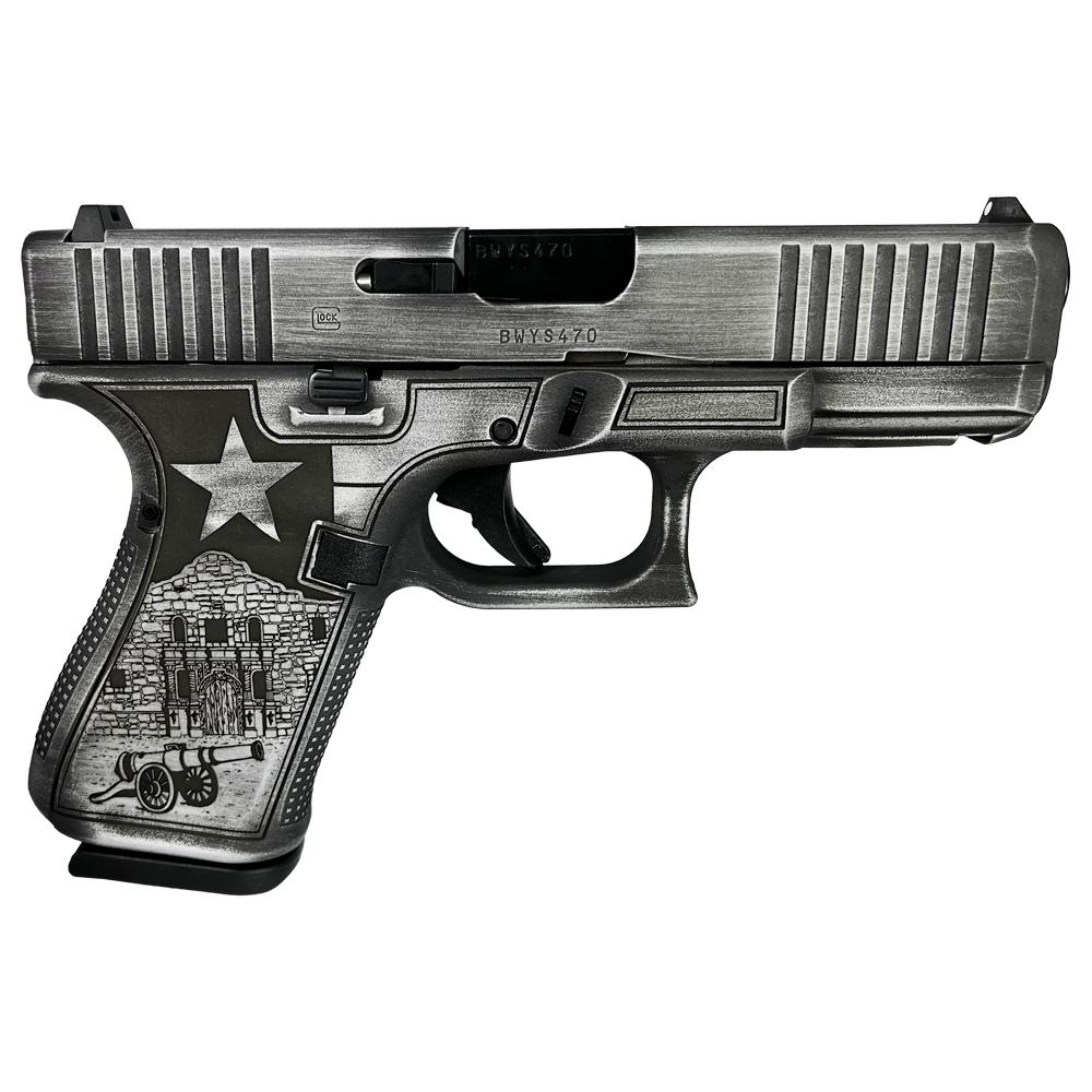 Glock 19 Gen 5 Custom Texas Silver Handgun 9mm Luger 15/rd Magazines (3)-img-0