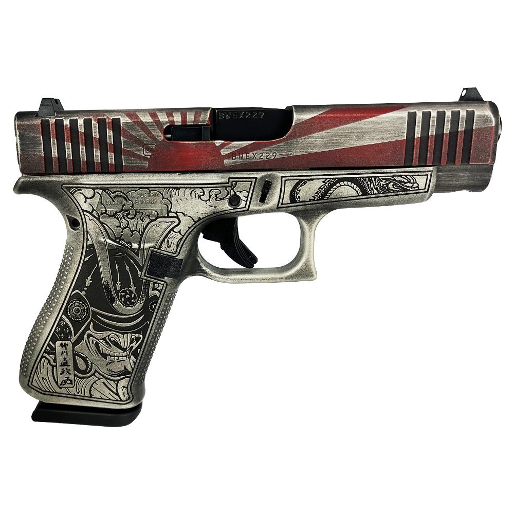 Glock 48 Custom Rising Sun Bushido-Battle Worn Handgun 9mm Luger 10/rd Magazines (2) 4.17 Barrel Austria BLEMISHED