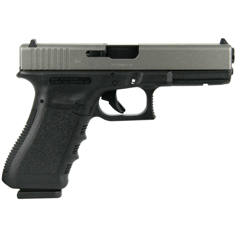 Glock 17 Gen 3 Custom In.two Tone Black Frame With Silver Slidein 