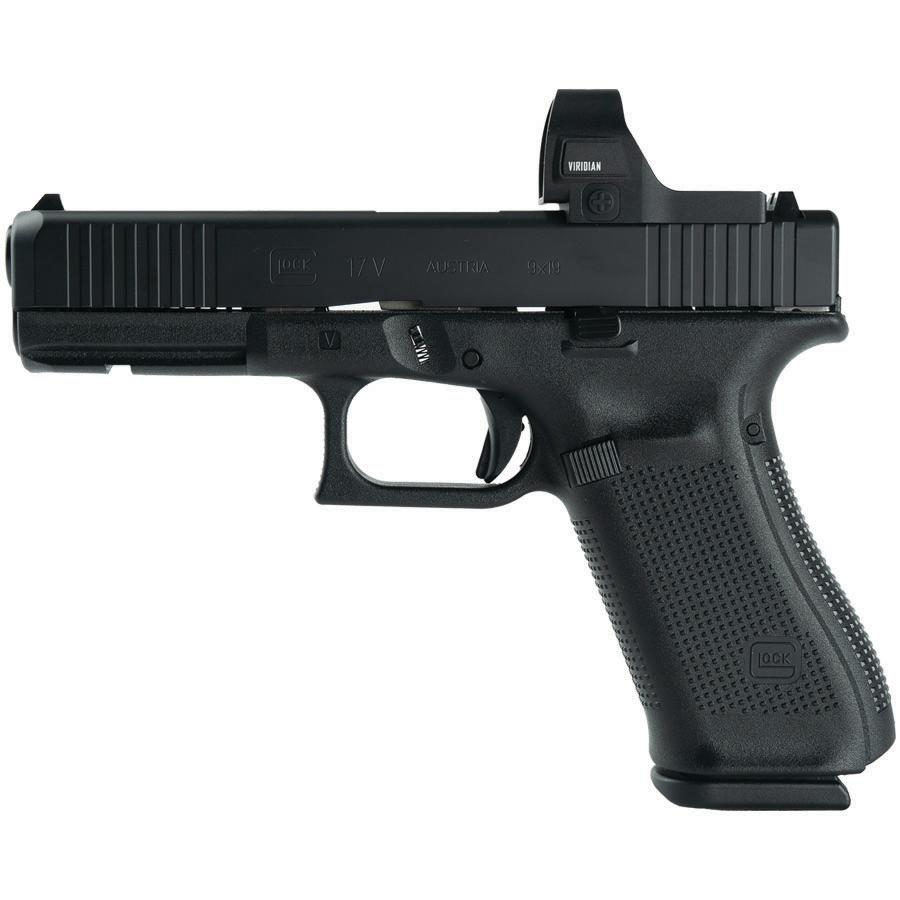 Glock V-Series Model 17 Handgun 9mm Luger 17rd Magazines (3) 4.5 Barrel Viridian RFX35 Black Cerakote Austria