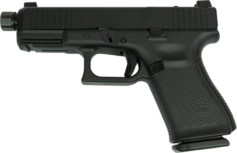 Glock V-Series Model 19 Black Cerakote Handgun 9mm Luger 15rd Magazines (3) 4.6 Threaded Barrel Black Austria Made - Glock Inc.