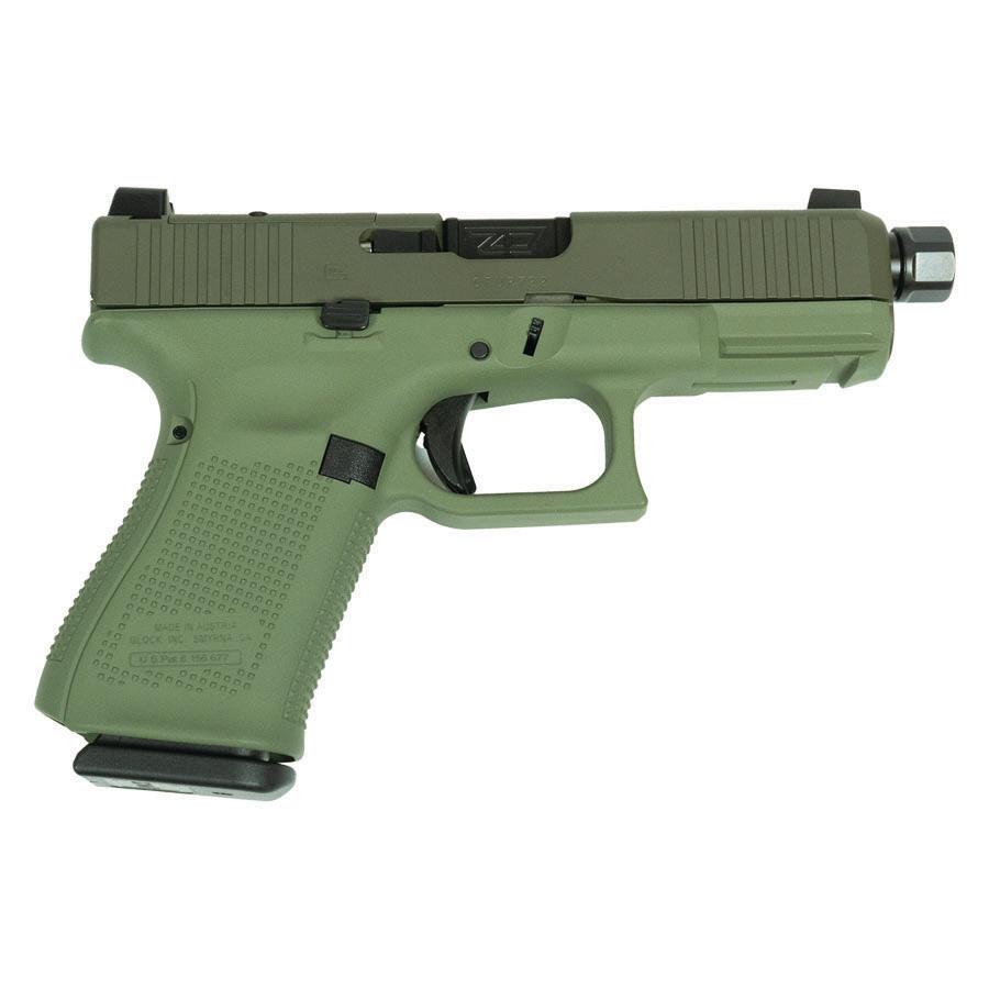 GLOCK 19 (V) 9MM FXD 5.5 COMM 15RD ODG Threaded Barrel Cerakote