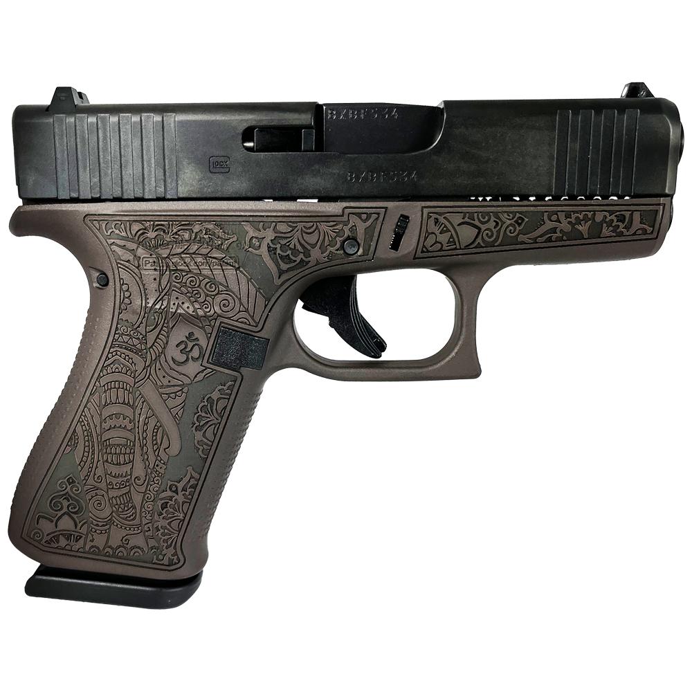 Glock 43x Custom "Vortex Bronze Elephant Engraved" Subcompact Handgun 9mm -img-0