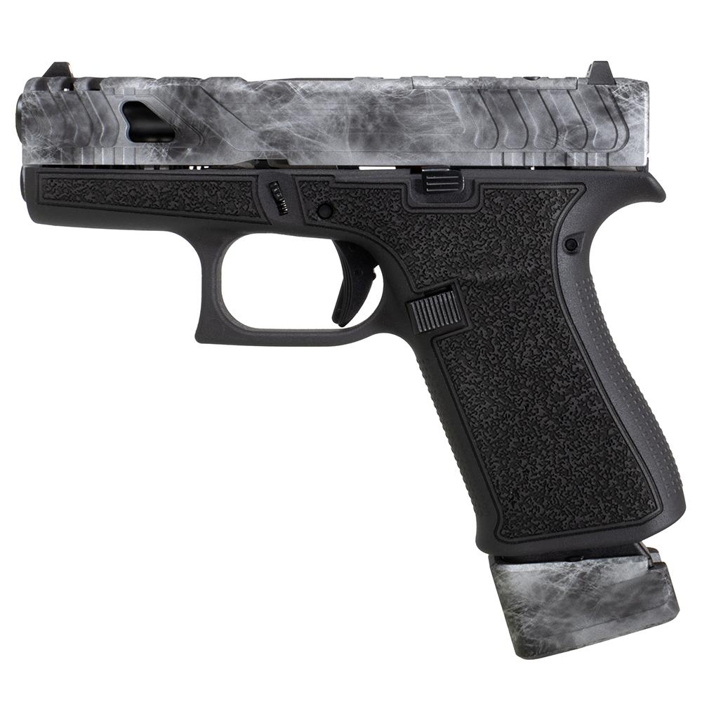 Glock 19 Gen 3 Custom Static Stipple Frame/Sliver Marbled Slide Handgun-img-0