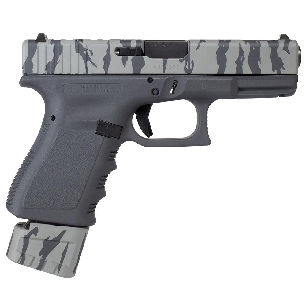 Glock 19 Gen 3 Custom Sniper Grey/Tiger Stripe Extended Mag Handgun 9mm-img-0
