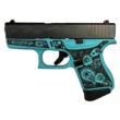 GLOCK G43 9MM 3.4" 3/6RD Engraved Frame Only Robins Egg Blue and Paisley)
