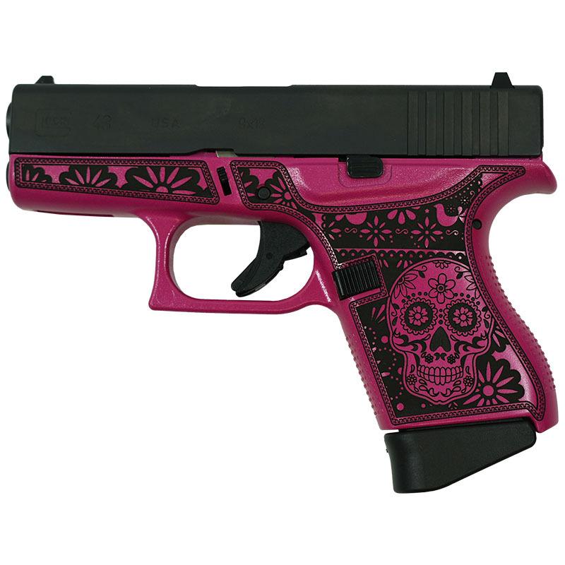 Glock 43 Custom Sugar Skull Pink Medusa Subcompact Handgun 9mm Luger 6rd-img-0