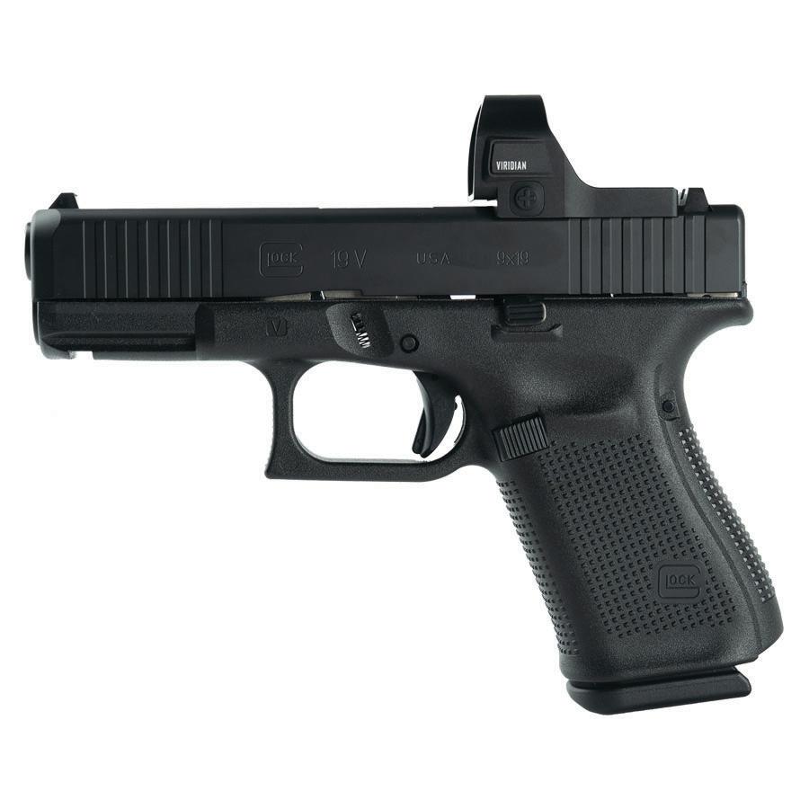 Glock V-Series Model 19 Handgun 9mm Luger 15rd Magazines (3) 4.02 Barrel Black Viridian RFX35 Green Dot US Made - Glock Inc. - 9mm for sale at TheGunDock