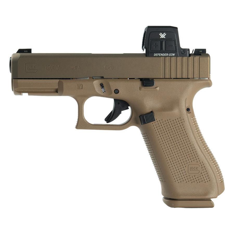Glock V-Series Model 19 Handgun 9mm Luger 15rd Magazines (3) 4.02 Barrel FDE Vortex Defender US Made