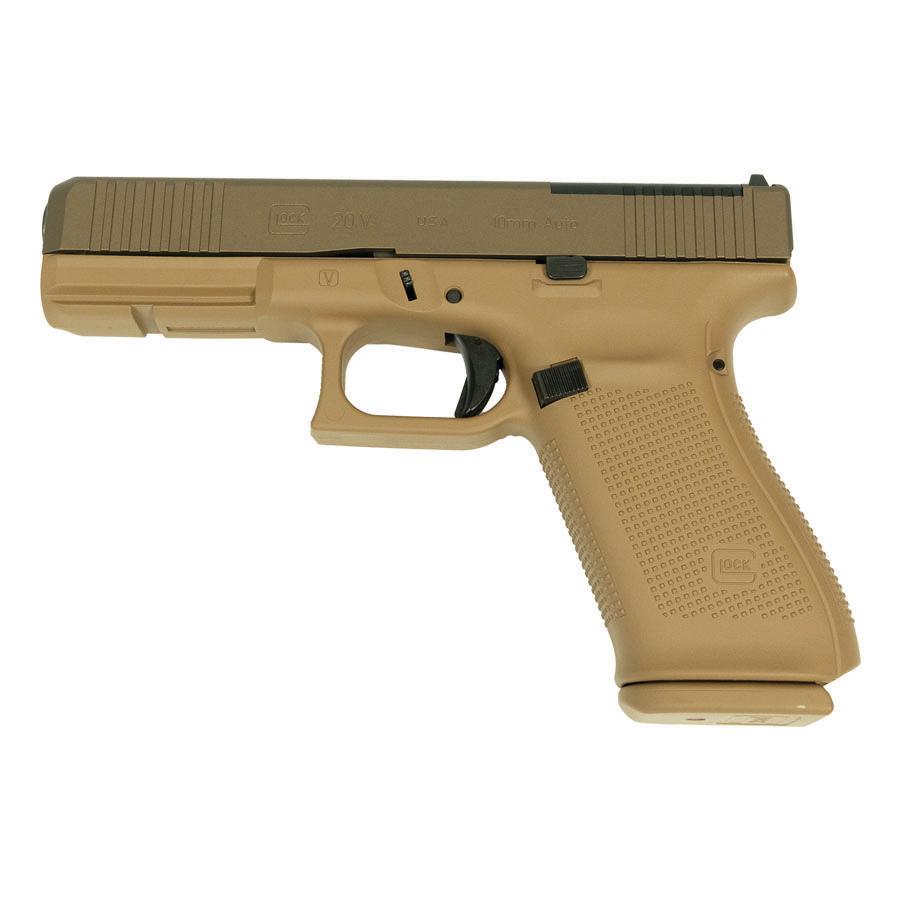 Glock V-Series Model 20 Handgun 10mm Auto 15rd Magazines (3) 4.61 Ported Barrel FDE Cerakote Austria